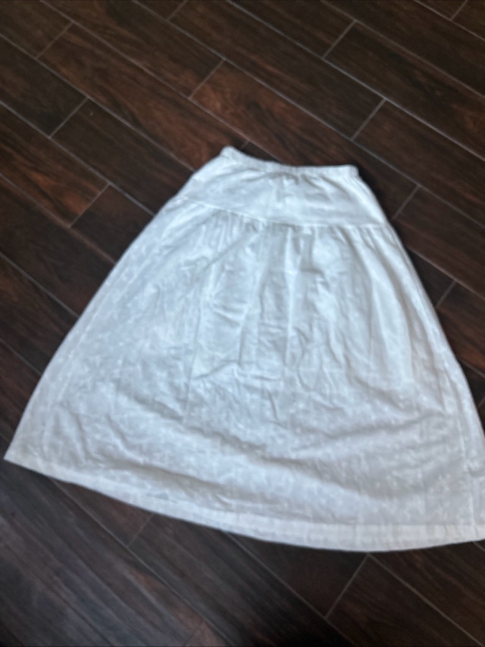 Women’s White Eyelete A-Line Maxi Skirt - Picture 4 of 6
